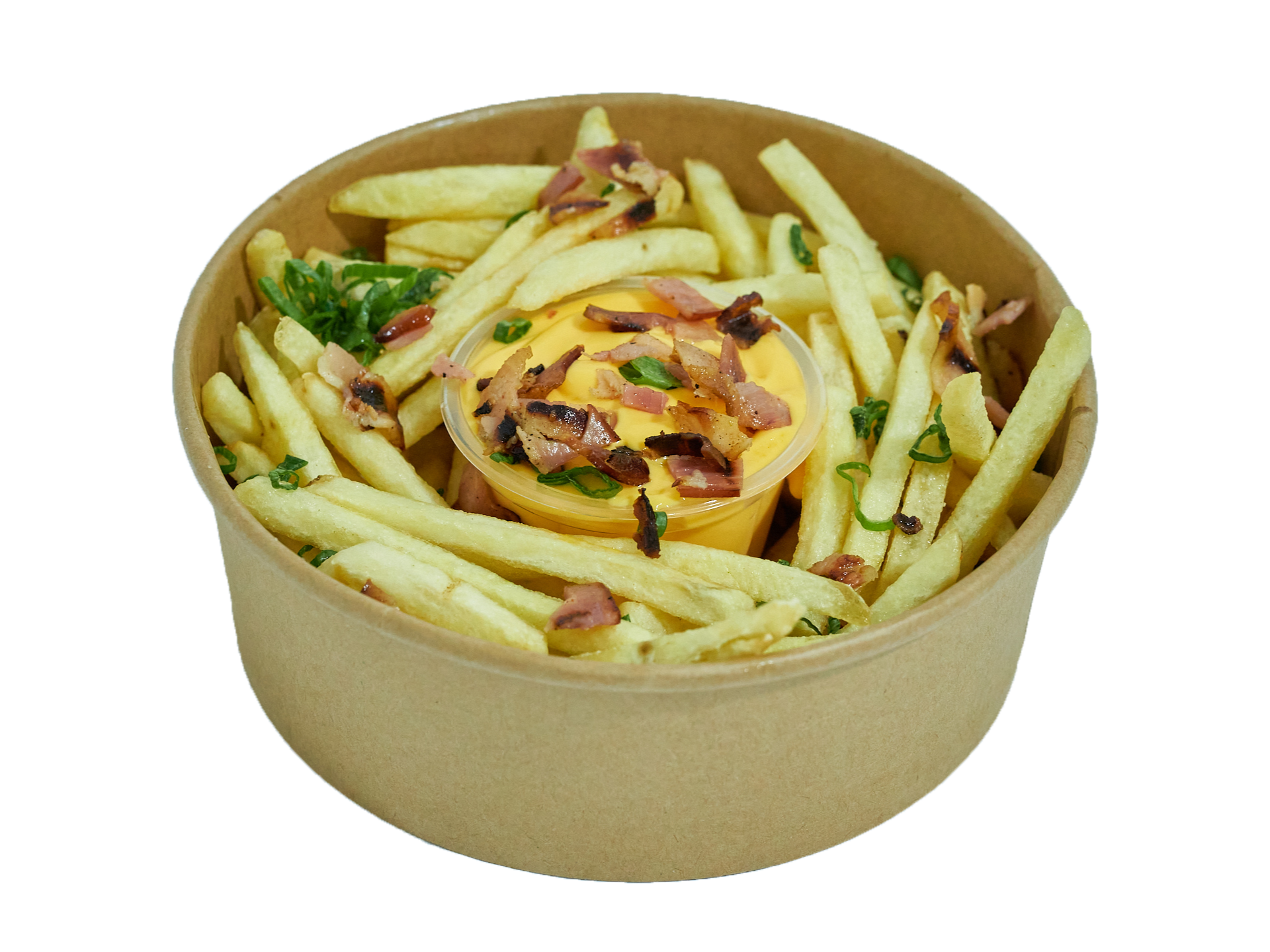 Papas Fritas (QUESO, CEBOLLIN Y TOCINO)