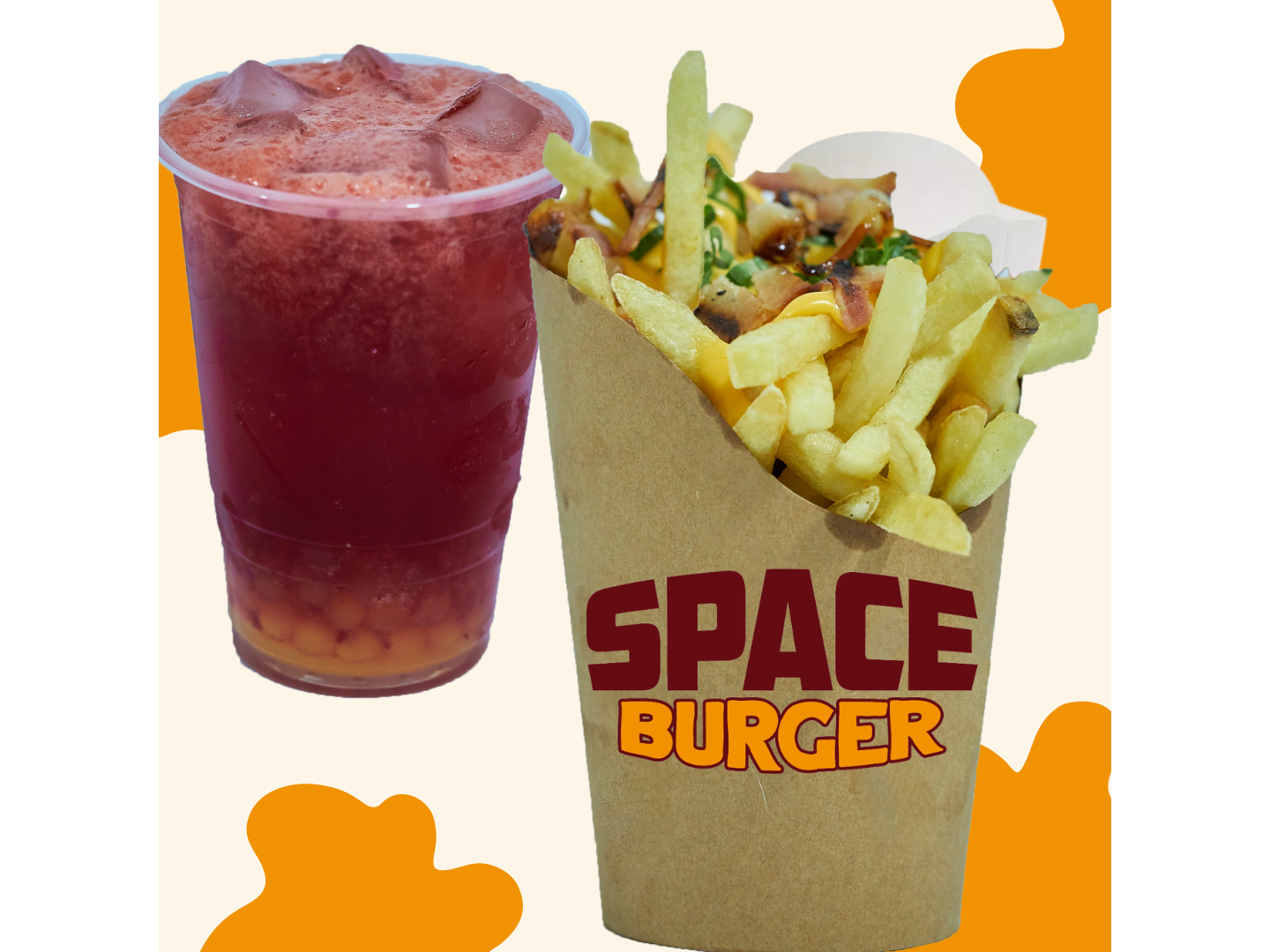 Promo Boba mas papitas premium (queso cheddar, cebollin y tocino crujiente)