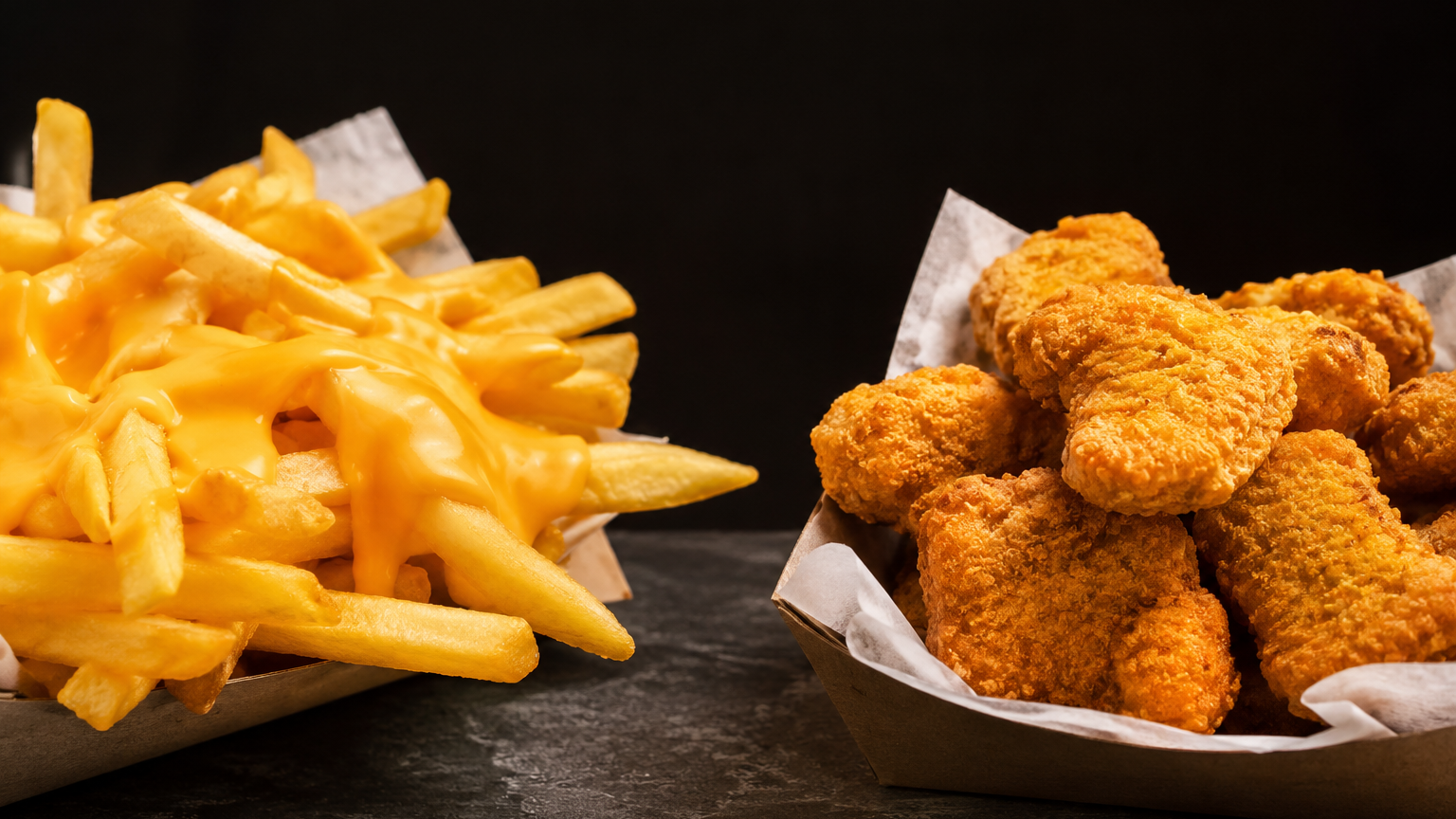 ¡PORCIONES DE PAPAS Y NUGGETS!