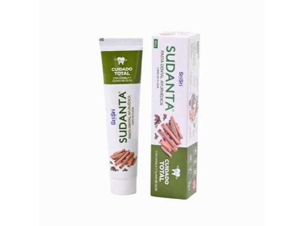 PASTA DENTAL AYURVEDICA CANELA, CLAVO DE OLOR (Cuidado Total)(Sri Sri)