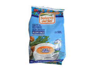 CALDO DE VERDURA INSTANTANEO BAJO EN SODIO(Sabores del Sol) – Paquete de 500 gr