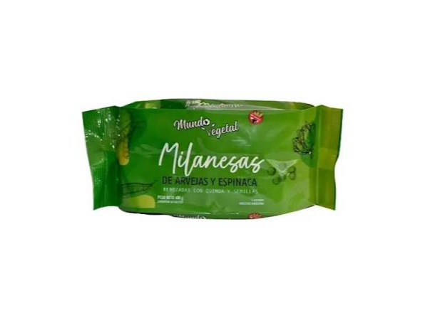 MILANESA DE ESPINACA Y ARVEJAS(Mundo Vegetal)