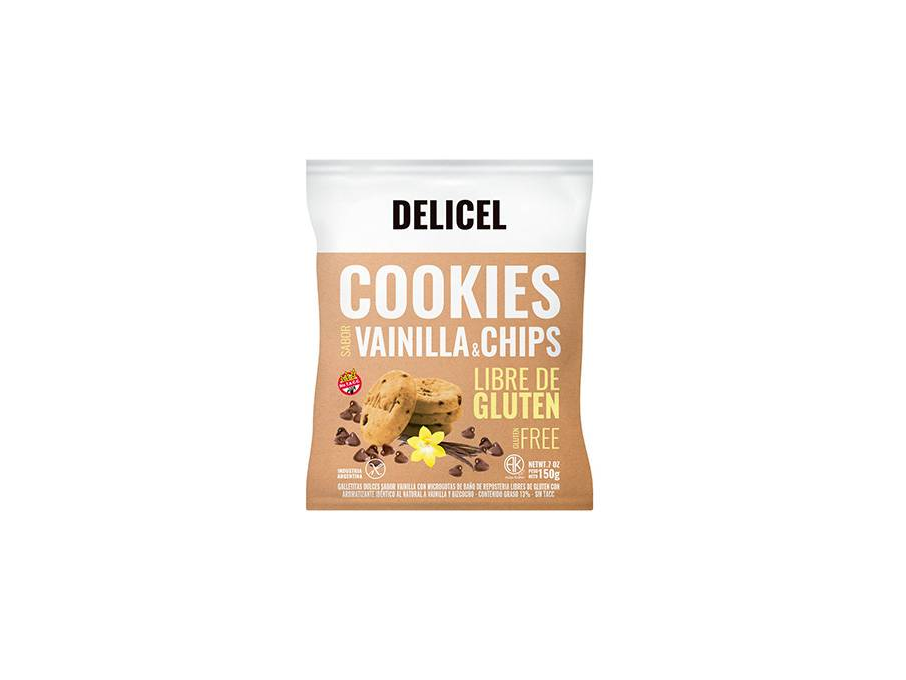 COOKIES VAINILLA Y CHIPS DE CHOCO SIN TACC(DELICEL)