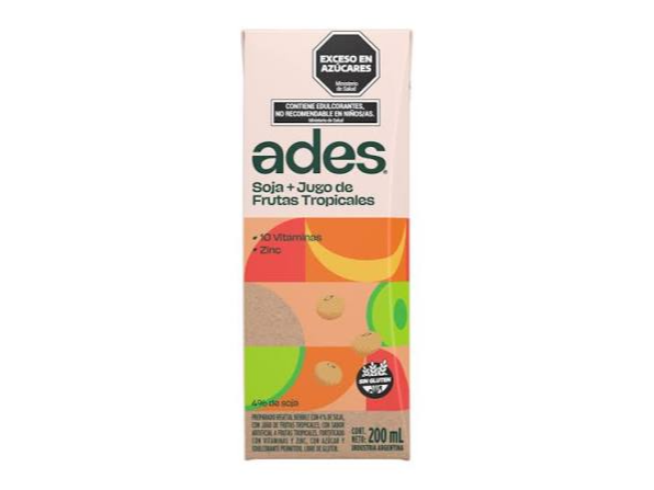 JUGO ADES (SOJA + JUGO DE FRUTA NARANJA/MANZANA/FRUTAS TROPICALES(Ades)