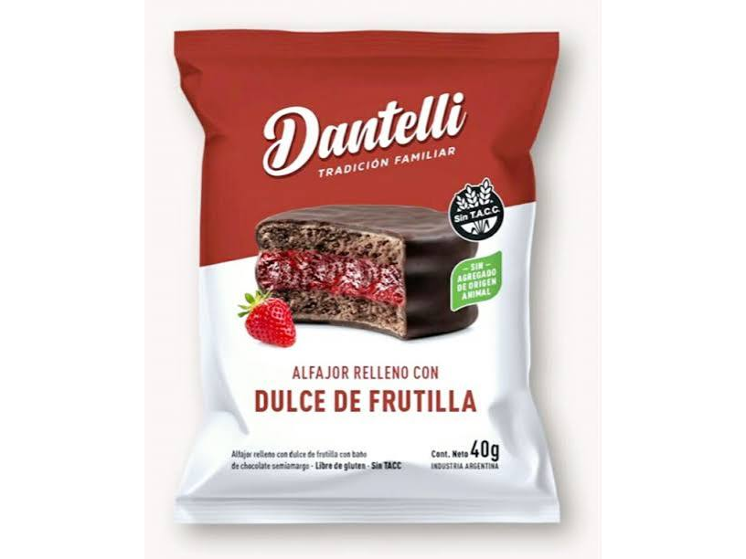 ALFAJOR RELLENO DULCE DE FRUTILLA(Dantelli)