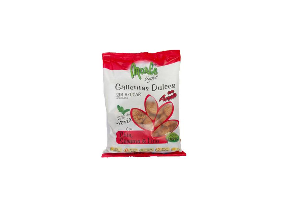 GALLETITAS DULCES SIN AZUCAR (C/STEVIA) CHIA SESAMO LINO(Marbe Light)