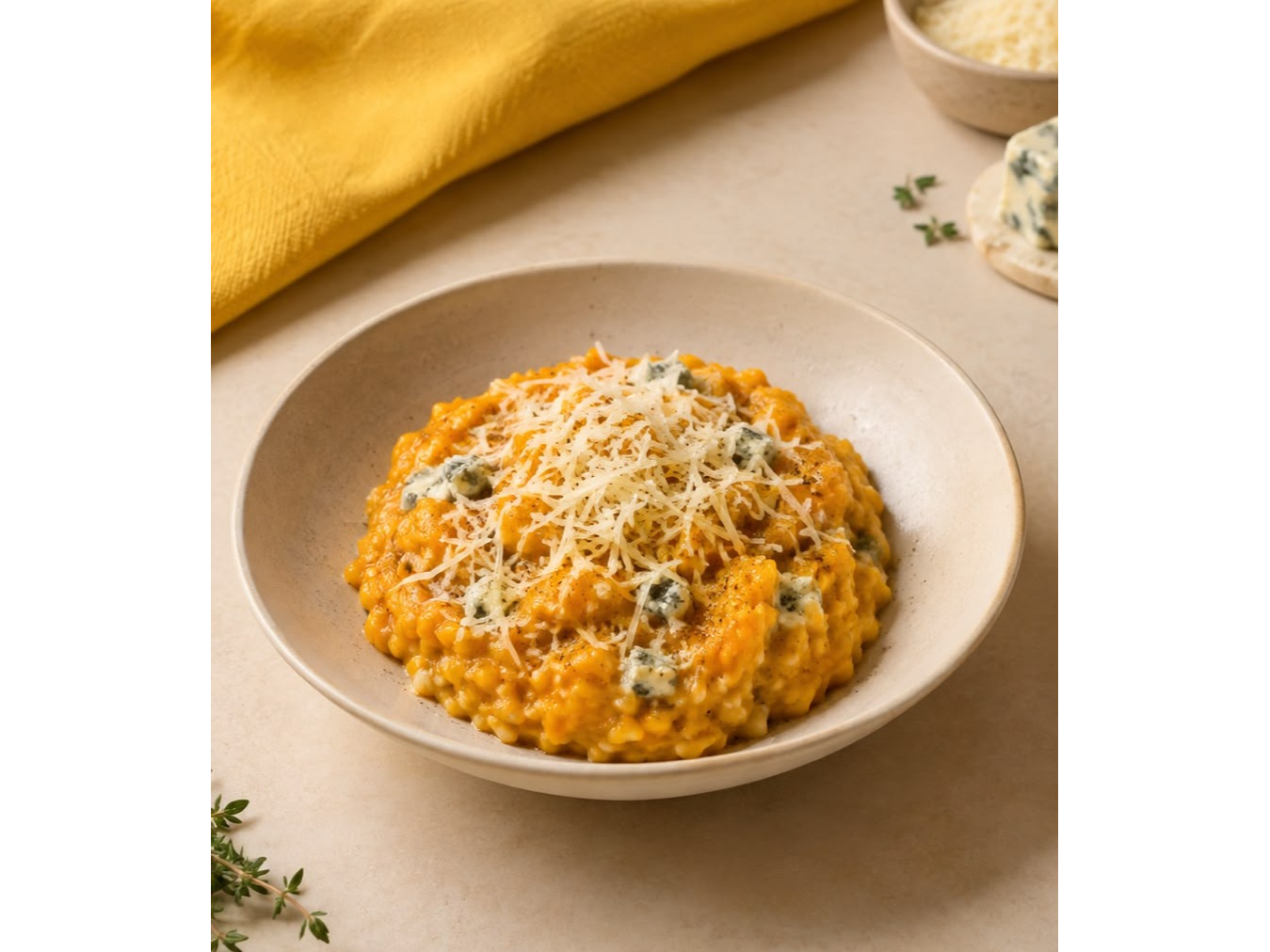 RISOTTO DE ZAPALLO Y QUESO AZUL de Zest