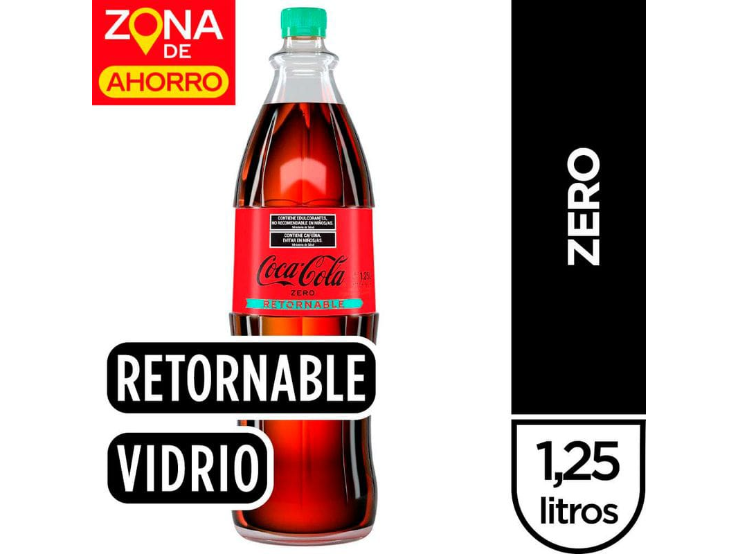 Gaseosa coca cola 125 zero retornable