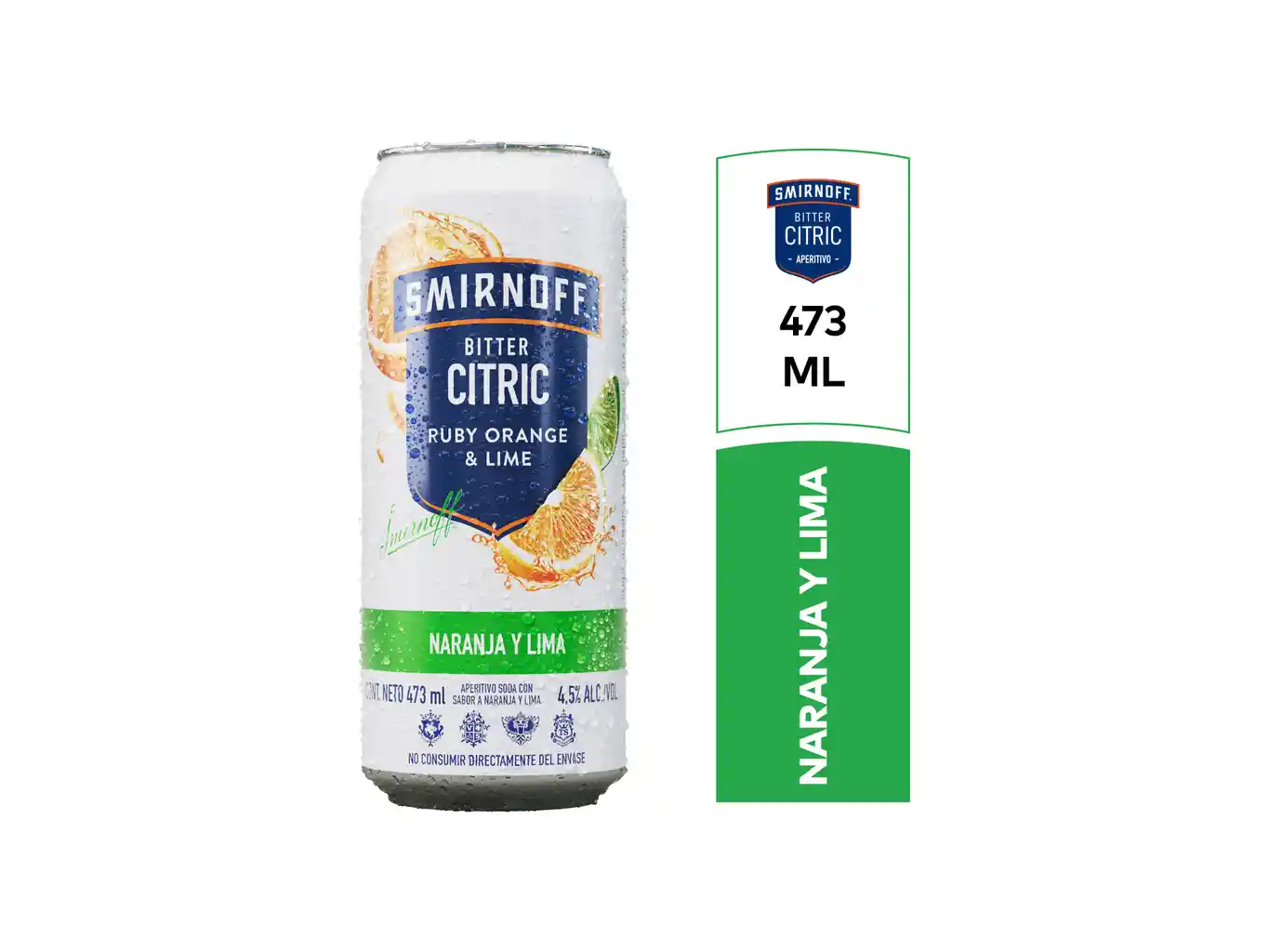 Smirnoff Aperitivo Bitter Citric Naranja y Lima
