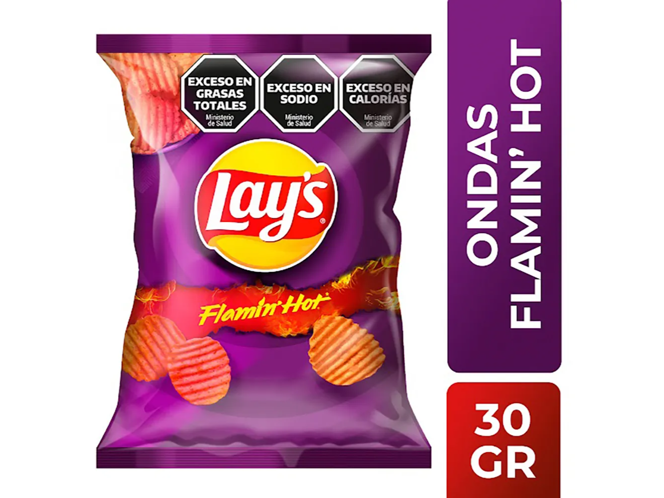 Papas Fritas Lays Ondas Sabor A Flamin' Hot 30 G