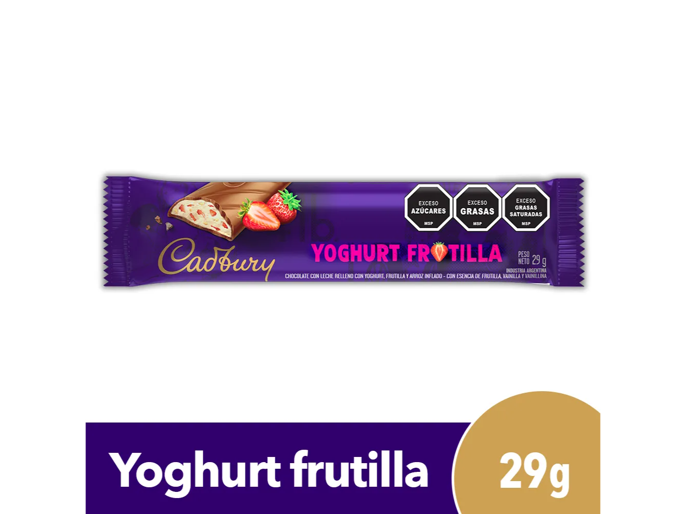 Chocolate Cadbury Frutilla Relleno Yoghurt 29g