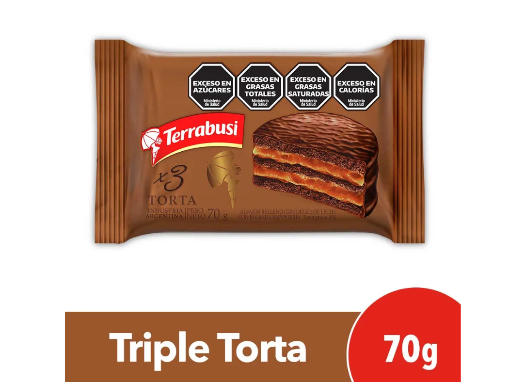 Alfajor terrabusi torta triple 72gr