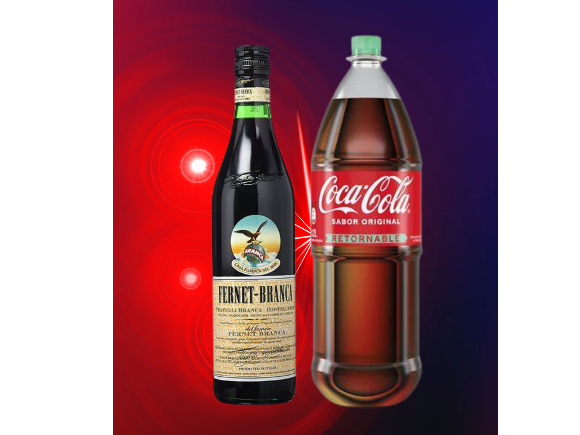 Promo fernet , 1 coca 2 litros retornable