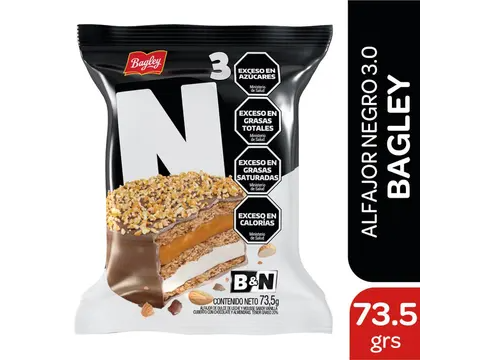 Alfajor B&N negro 73,5gr.