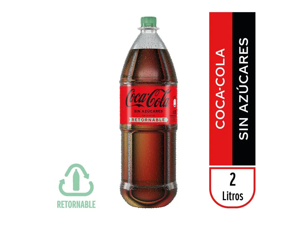 Gaseosa Coca-Cola sin azúcar retornable 2 L