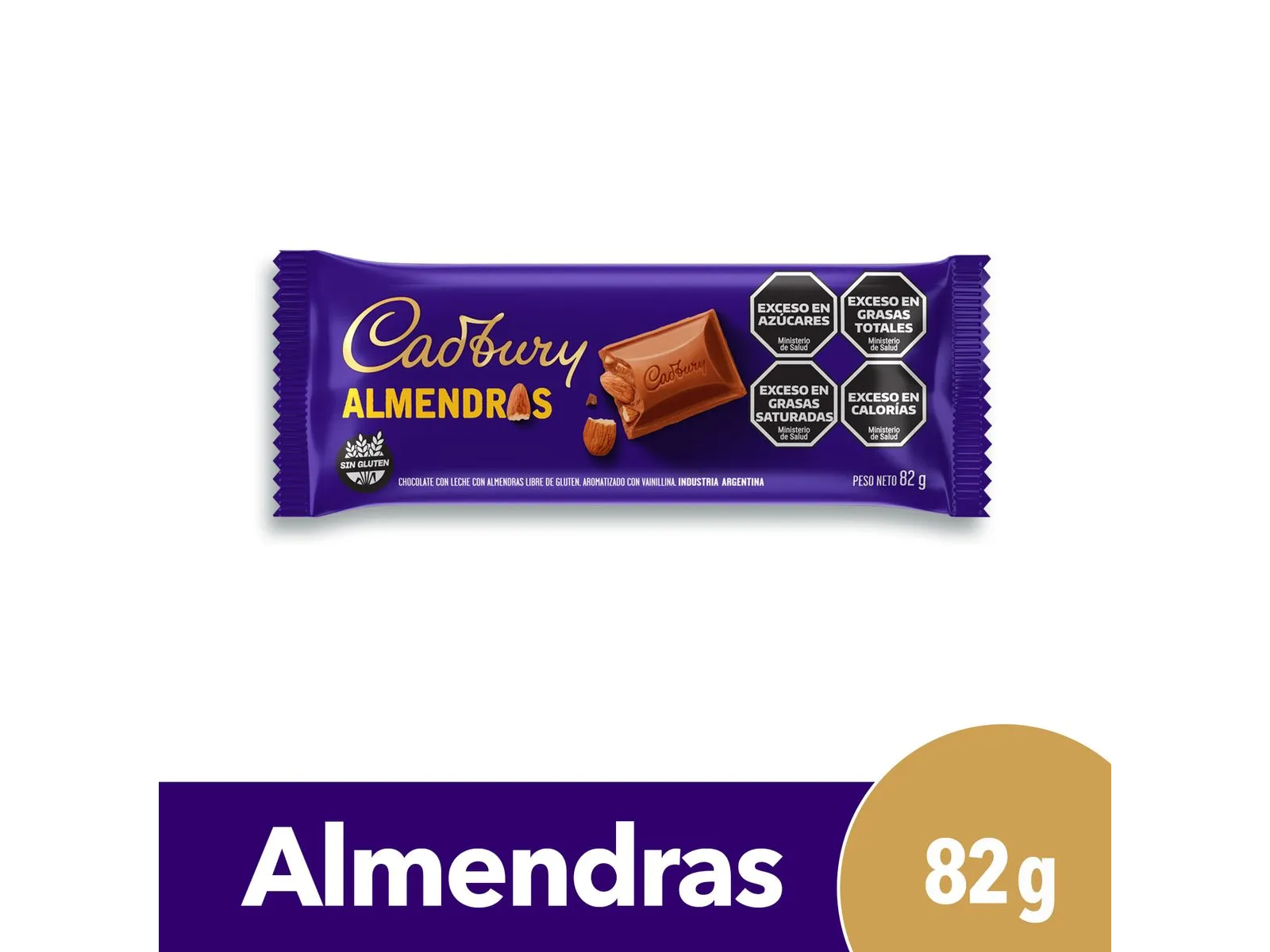 Chocolate con Almendras Cadbury 82g