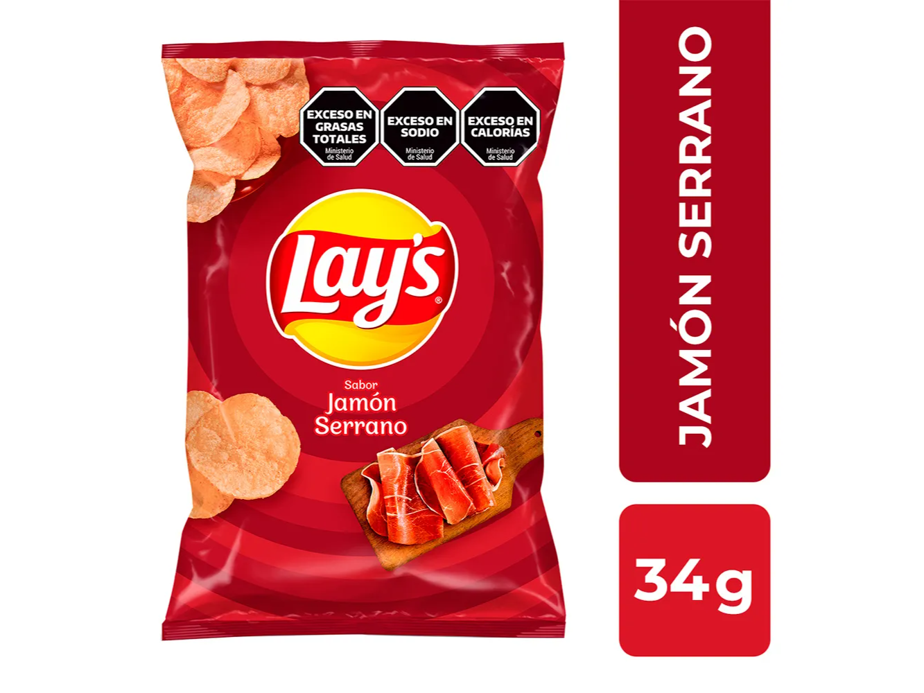 Papas Fritas Sabor A Jamón Serrano Lays 34 G