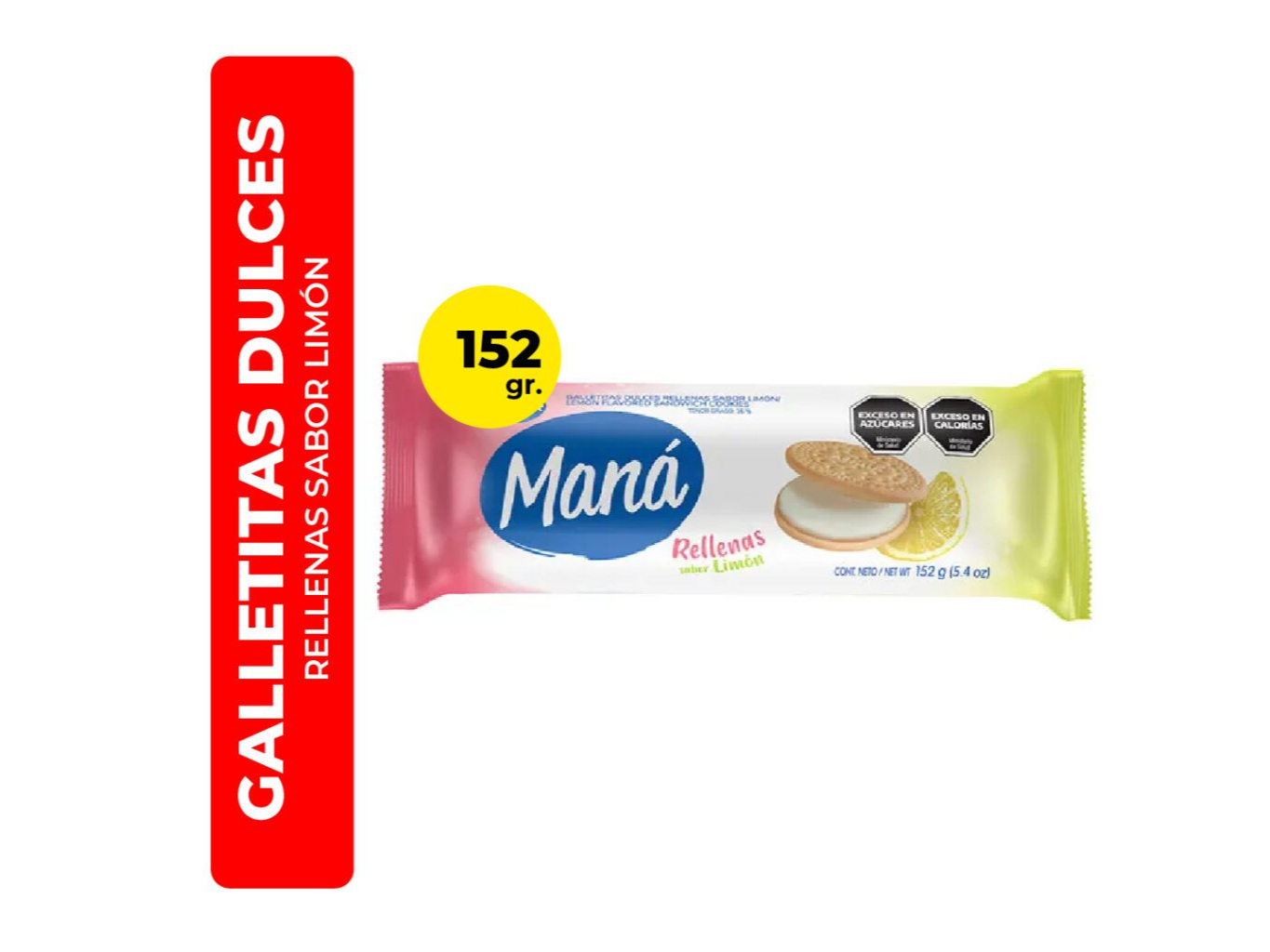 GALLETITAS MANÁ RELLENAS SABOR LIMÓN 152G