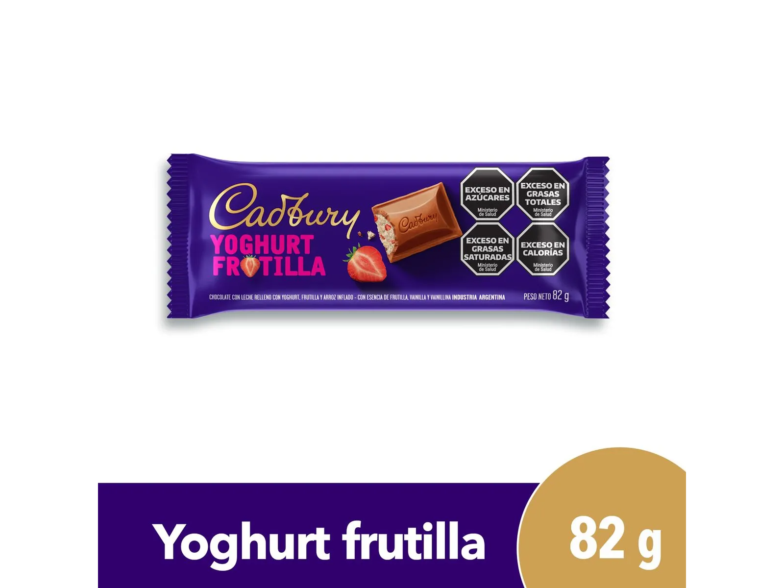 Chocolate Cadbury Frutilla Relleno Yoghurt 82g