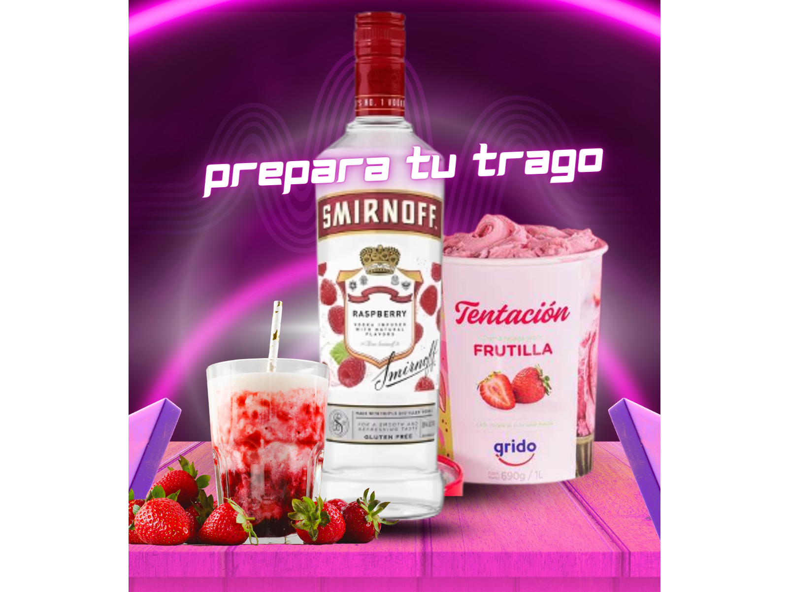 Promo de vodka con helado