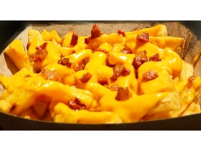 Porción con cheddar y panceta