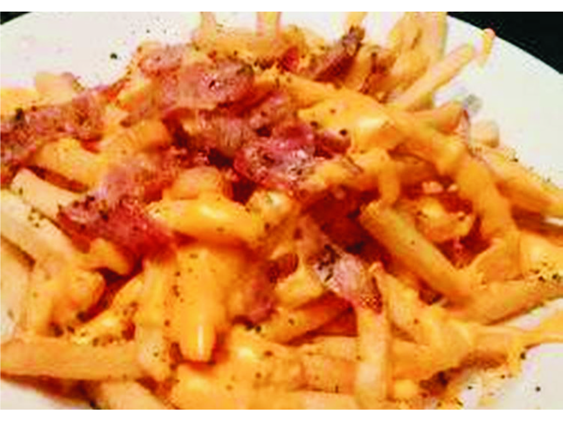 Papas Fritas porcion chica con Cheddas y Bacon