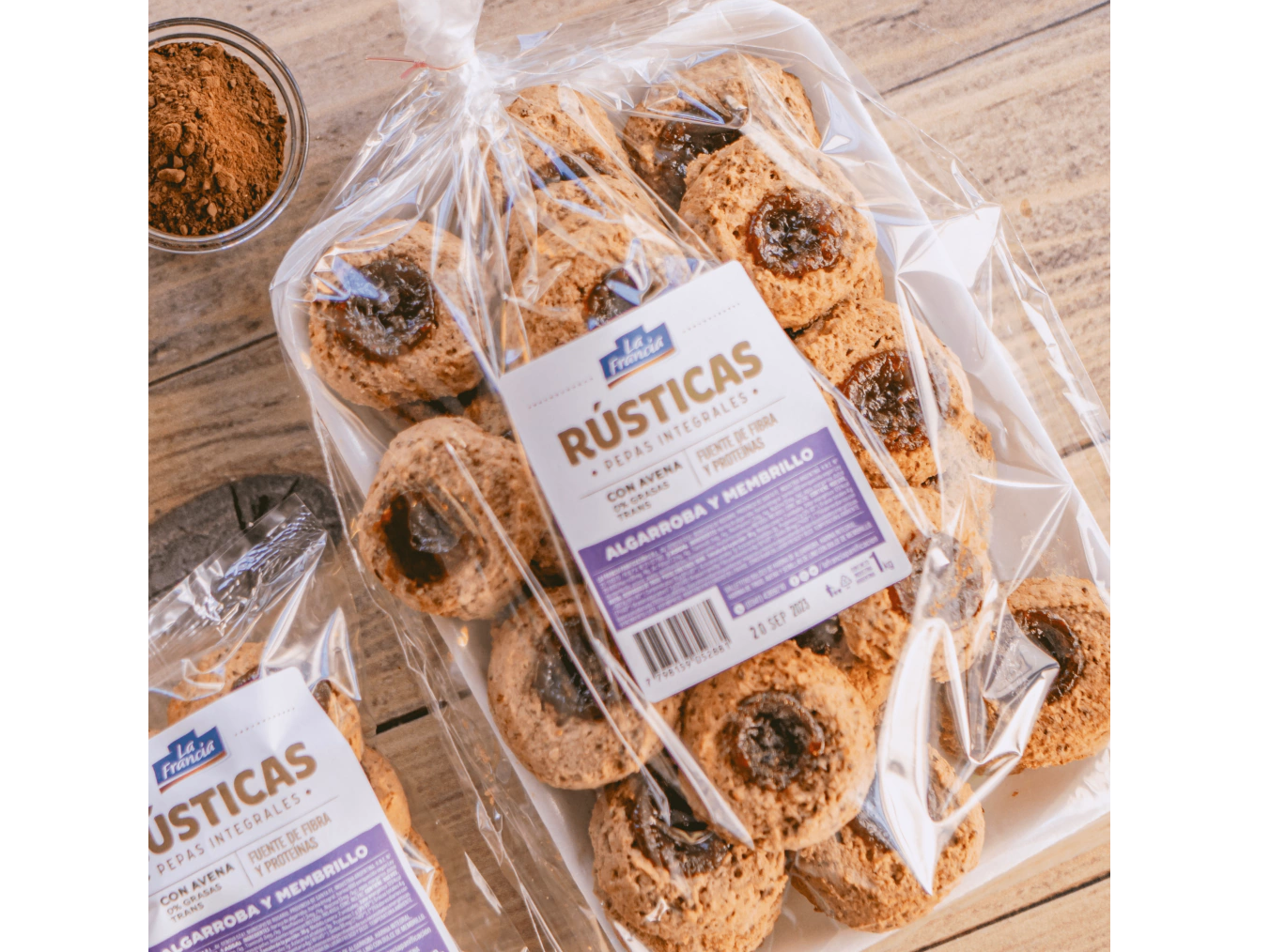 Pepas Integrales de Algarroba y Membrillo. La Francia x 500g