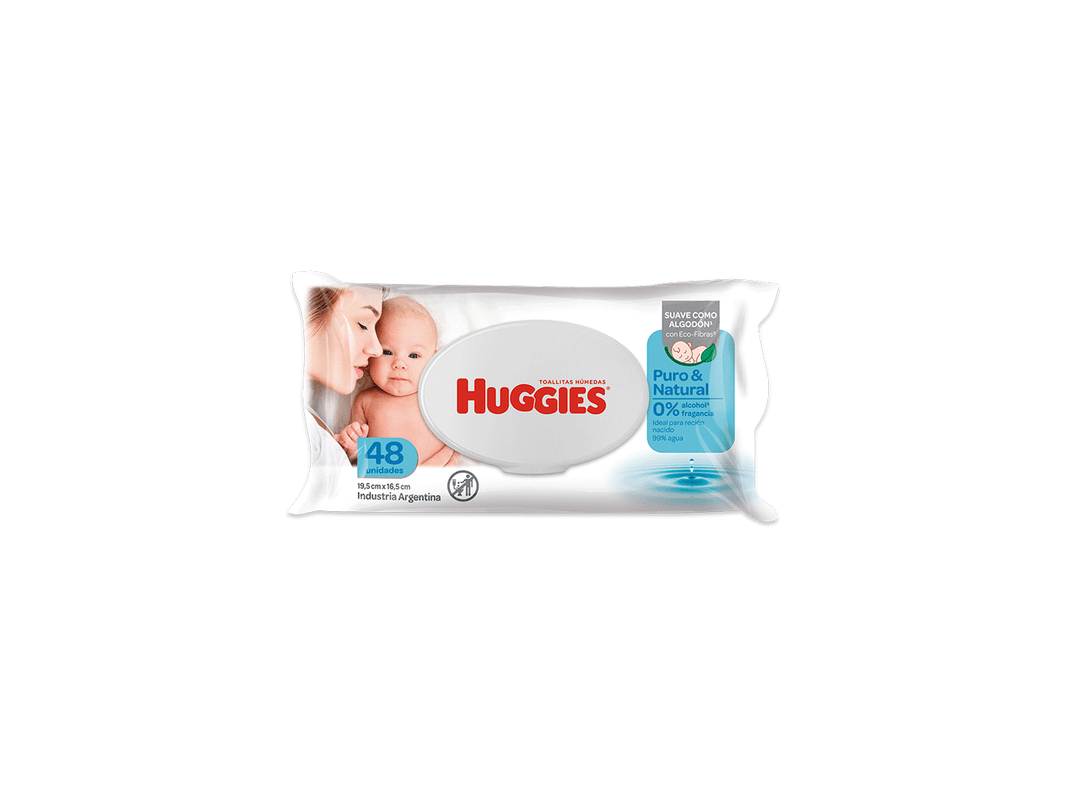 TOALLITAS HUMEDAS HUGGIES PURO Y NATURAL