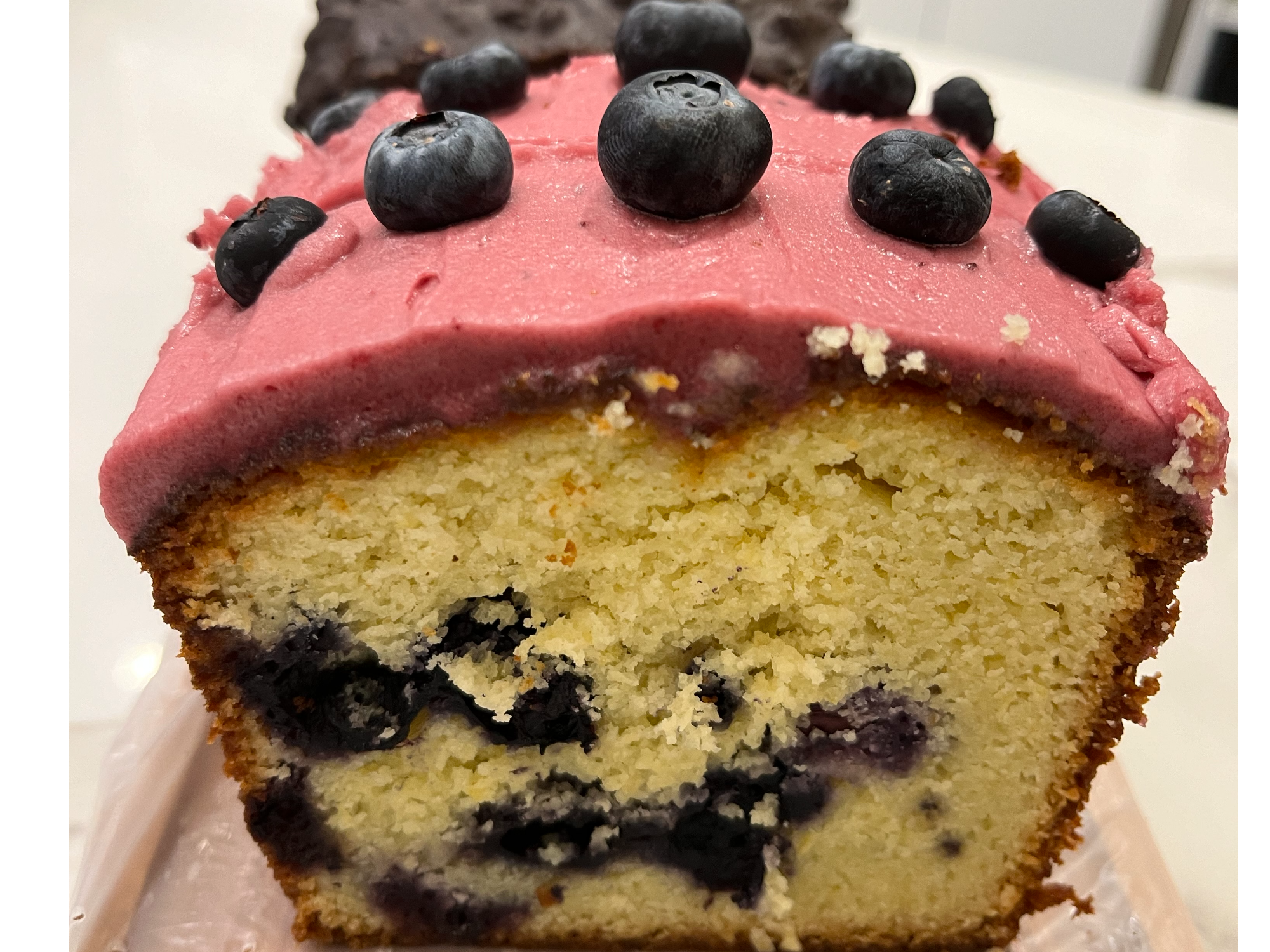 Budin arandanos y glaceado de limon