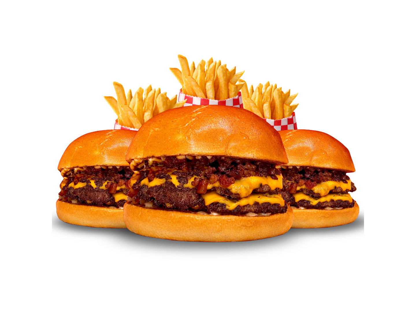 3 Hamburguesas dobles con papas