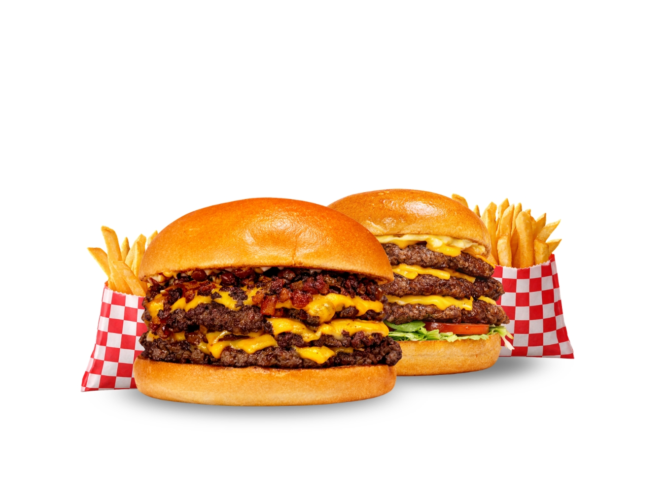 2 Hamburguesas TRIPLES con papas