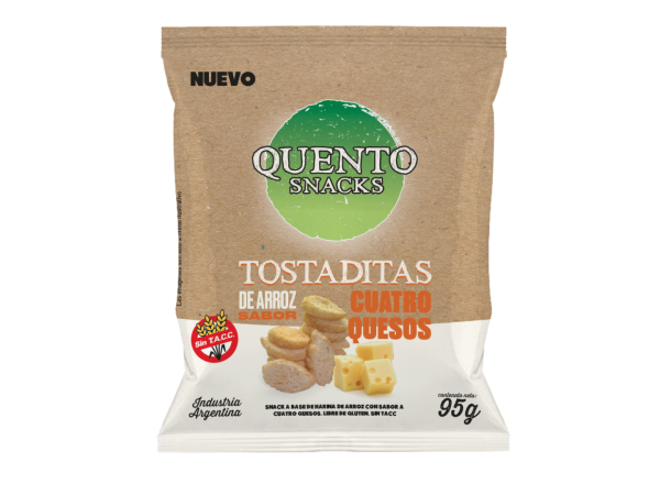 QUENTO TOSTADITAS DE ARROZ CUATRO QUESOS 95GR