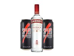 1 SMIRNOFF (SABOR A ELECCIÓN) + 2 SPEED 473ML + HIELO CHICO