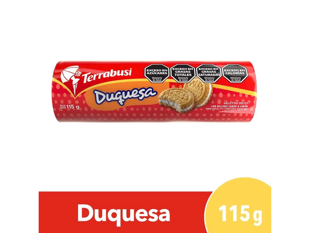 GALLETA TERRABUSI DUQUESA VAINILLA RELLENA DE LIMON 115GR