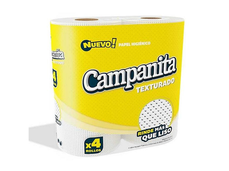 PAPEL HIGIÉNICO X4 CAMPANITA TEXTURADO