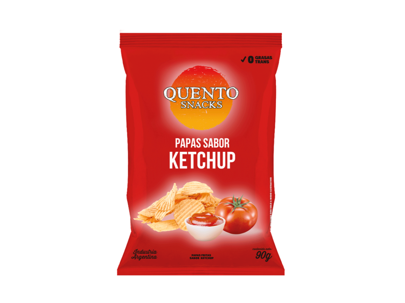 QUENTO PAPAS SABOR KETCHUP 90 GRS