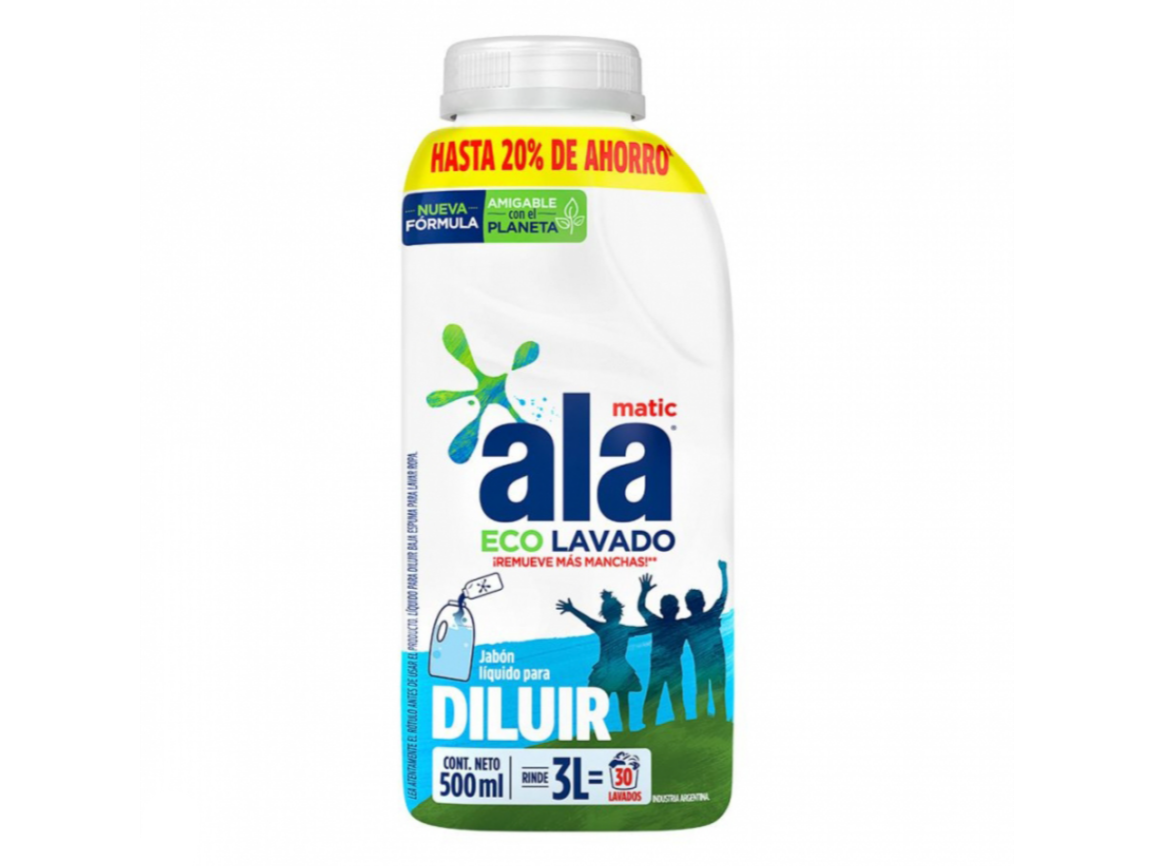 Jabón Líquido Ala para Diluir rinde 3 litros