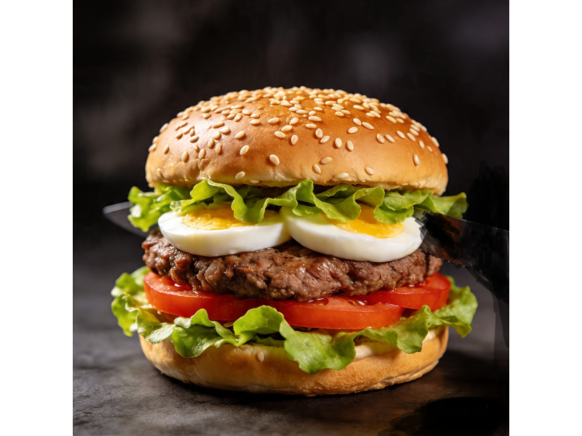 N°6  Hamburguesa lechuga tomate y huevo duro