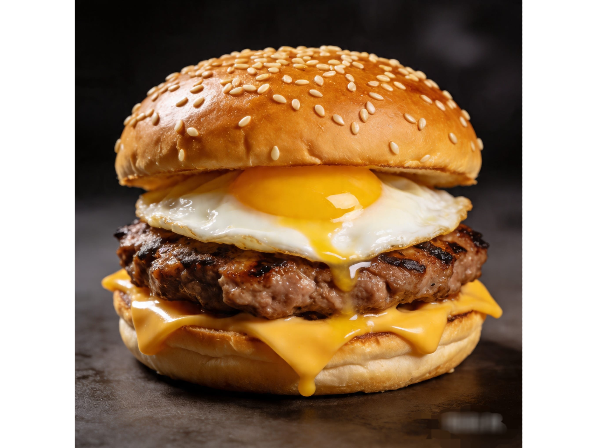 N°5  Hamburguesa queso cheddar y huevo frito