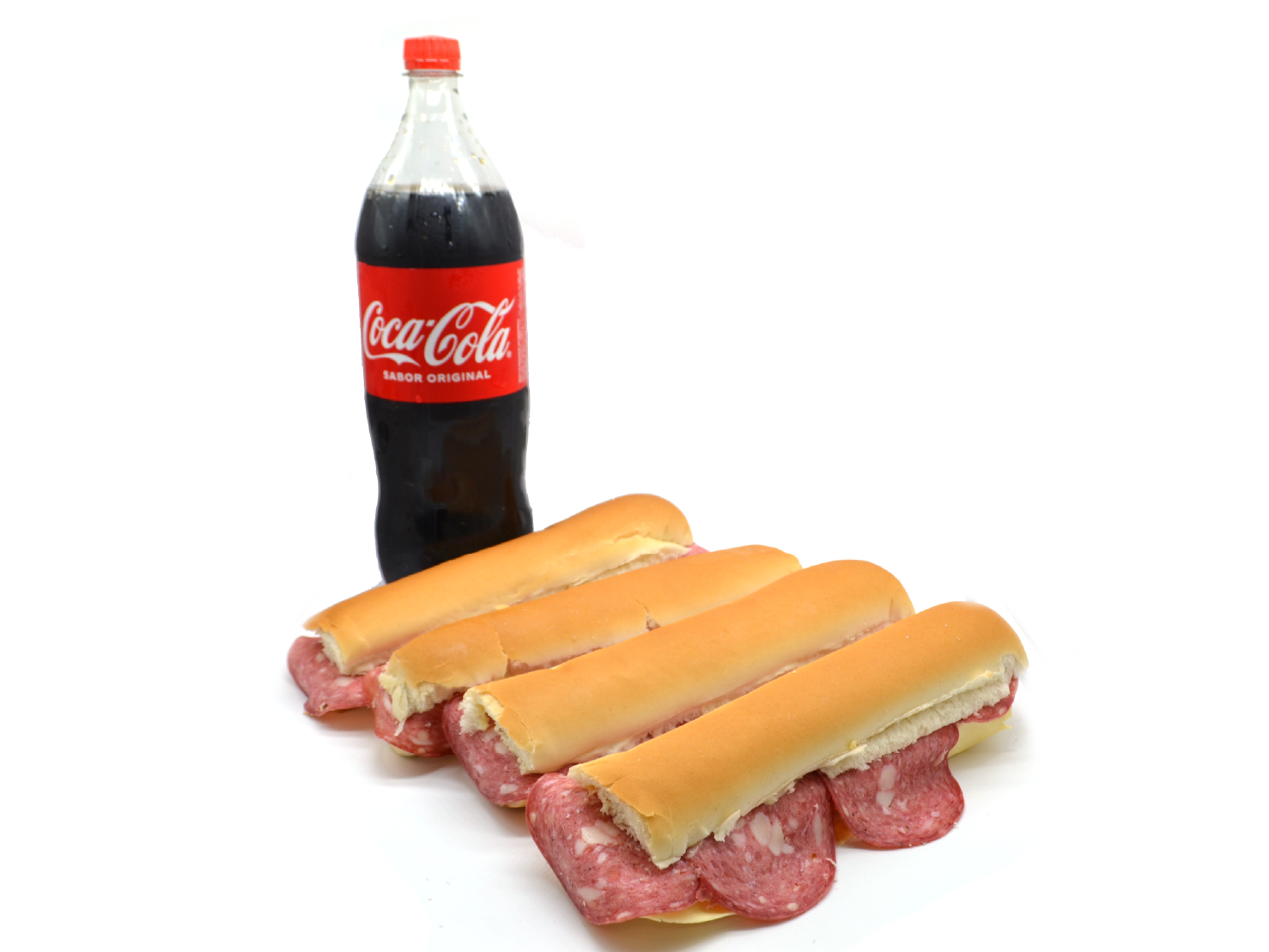 4 Pebetes Salame + 1 Coca Cola 1.5lts