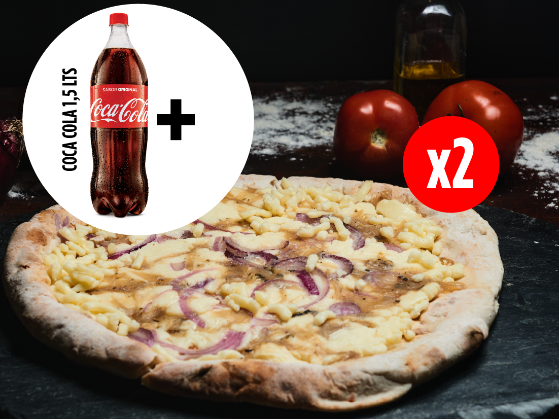 2 Pizzas Fugazzettas + Coca 1.5lts