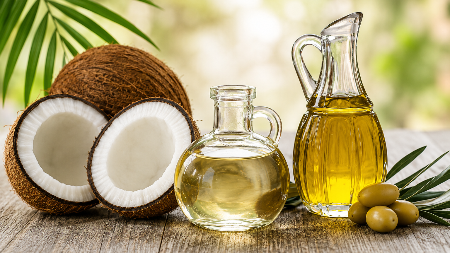 ACEITE DE COCO , OLIVA, SAL y VINAGRES