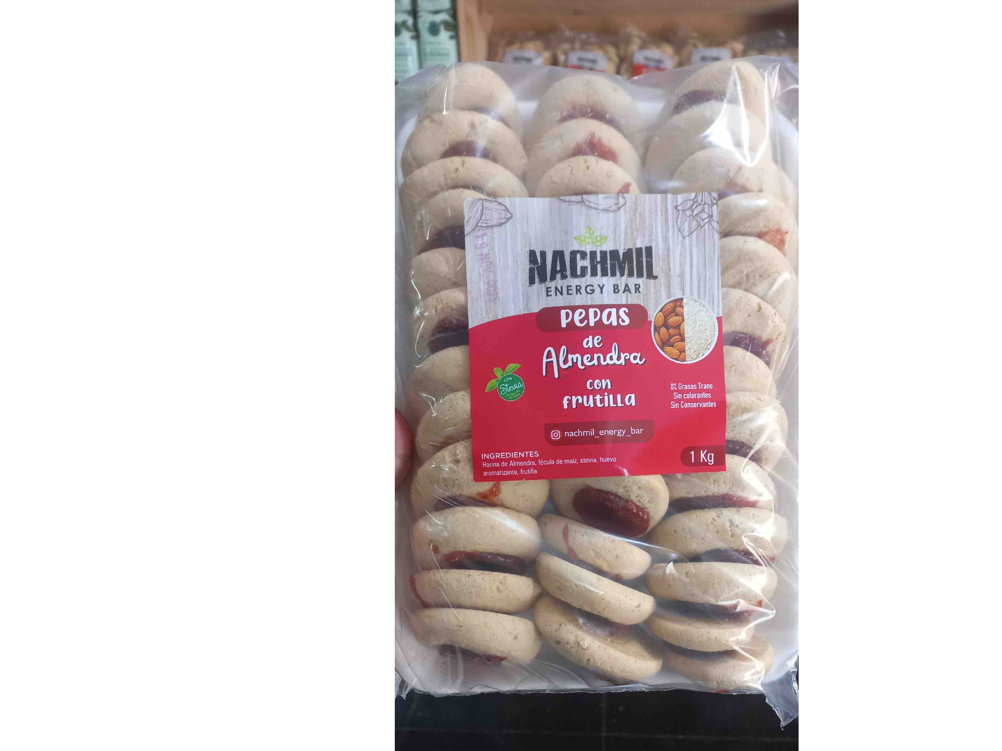 Pepas harina de almendra de frutilla x1k