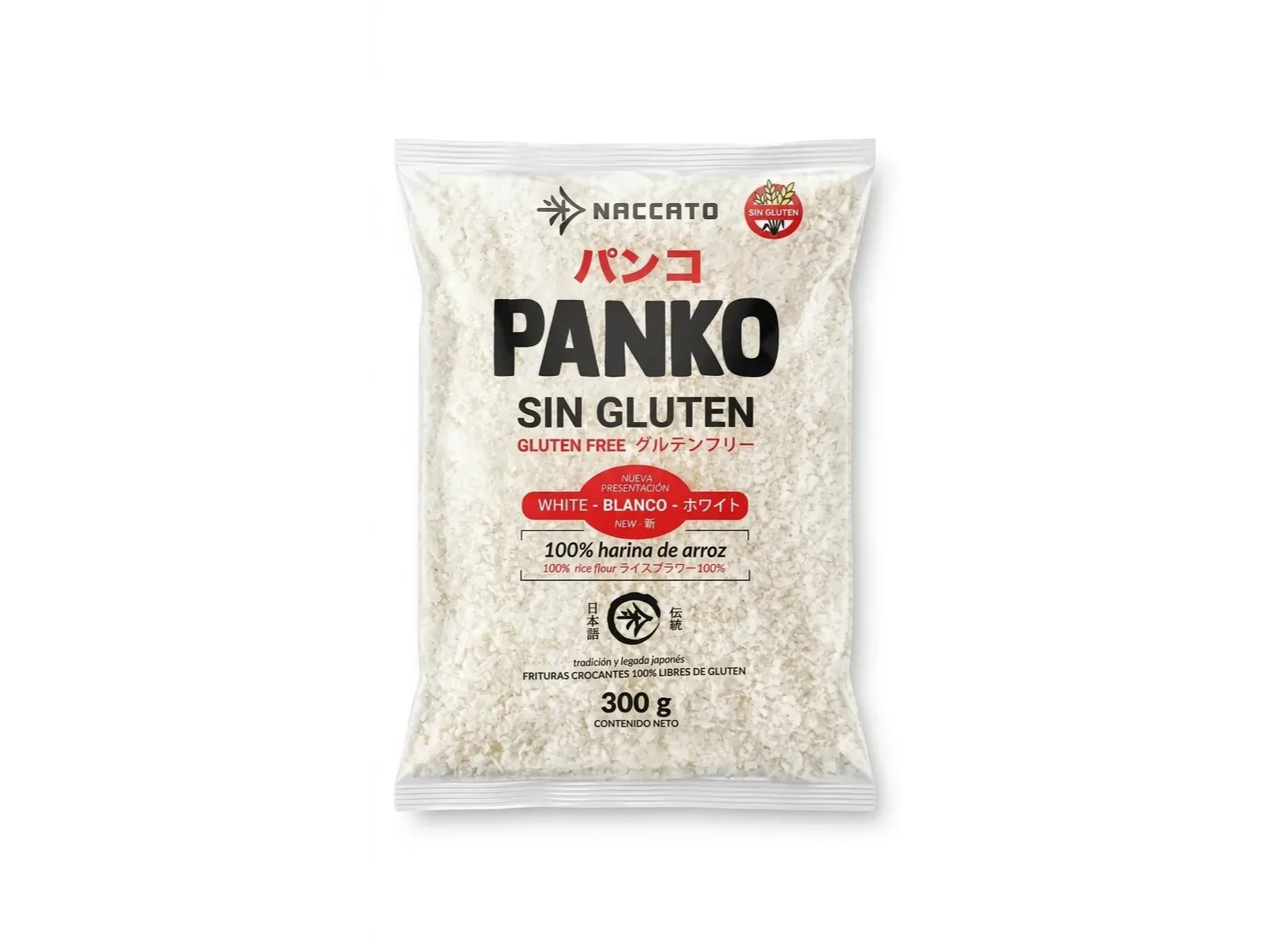 Panko Blanco Sin Gluten Naccato Rebozador Sin Tacc X 300 Gr