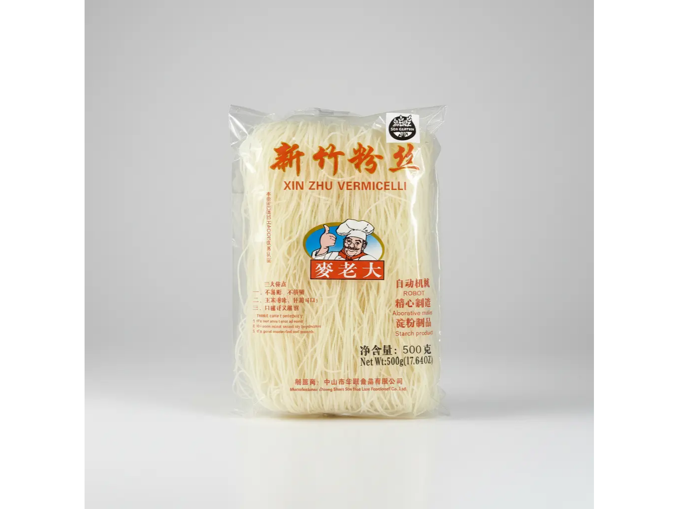 Fideos de arroz fino sin gluten xin zhu