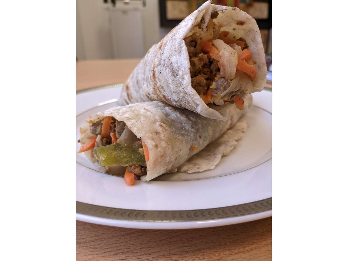 WRAPS DE TERNERA VEGETALES Y QUESO