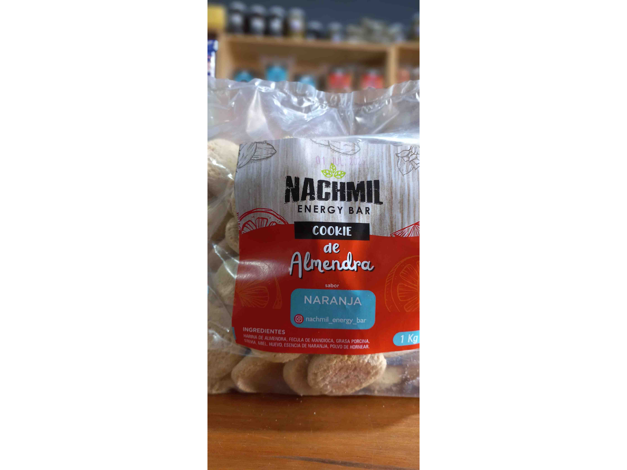 Cookies almendra sabor naranjas endulzadas con miel y Stevia