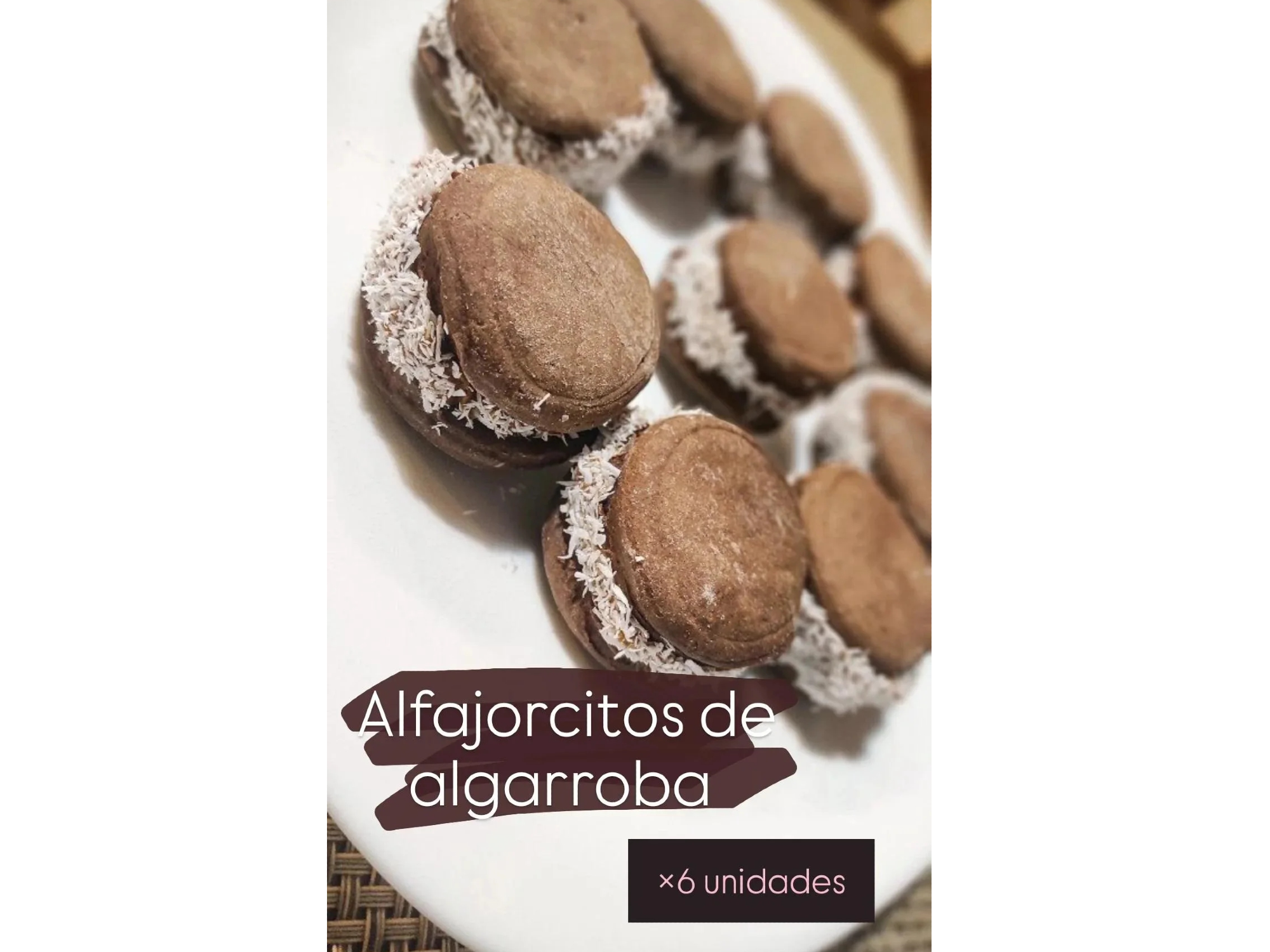 Mini alfajorcitos de algarroba x6 unidades