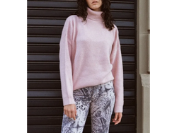 Sweter tipo poleron rosa