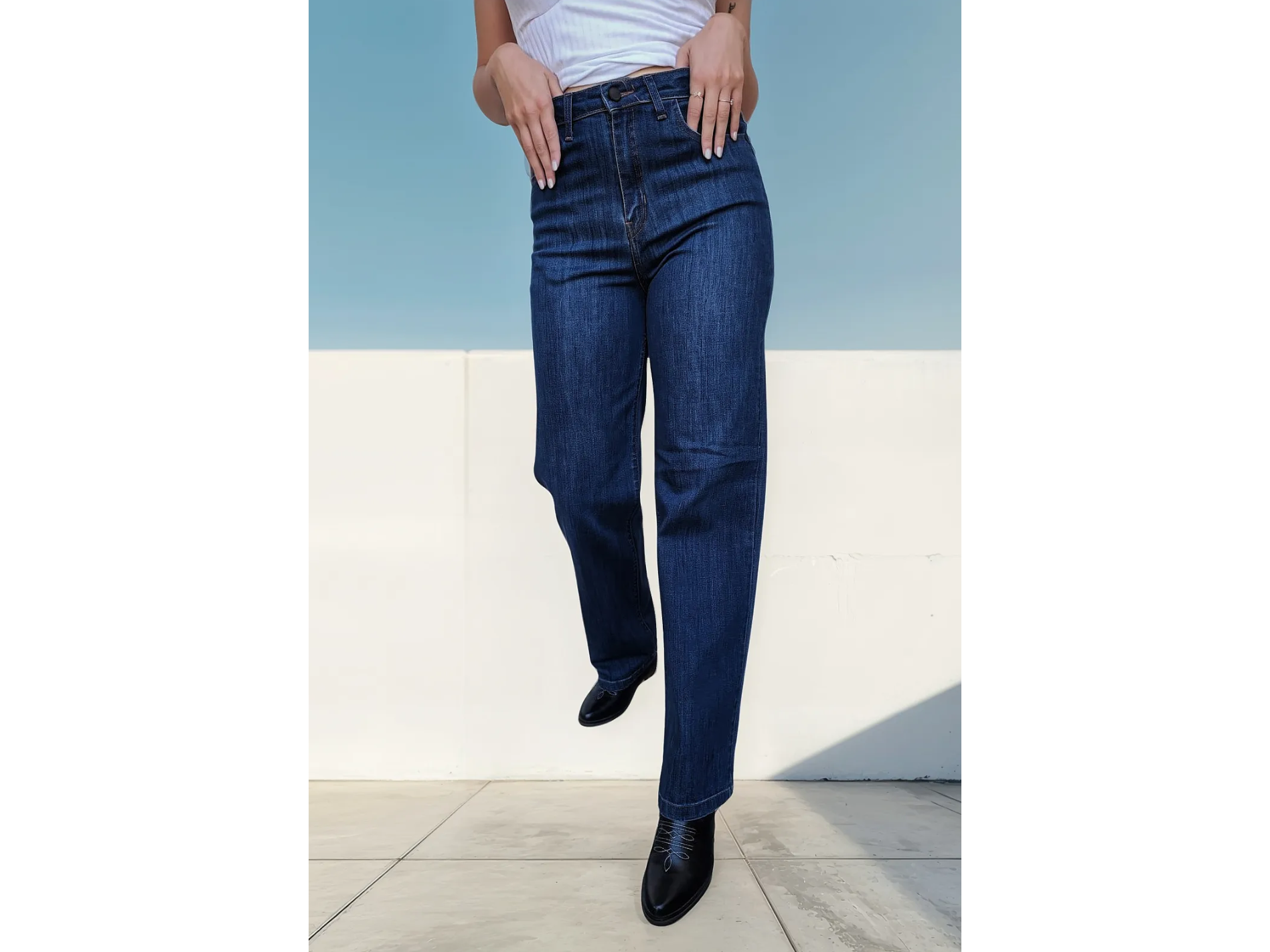 Jeans wide leg elastizado